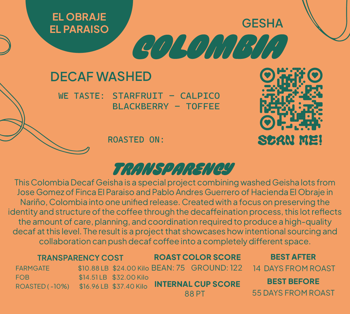 COLOMBIA DECAF GESHA WASHED