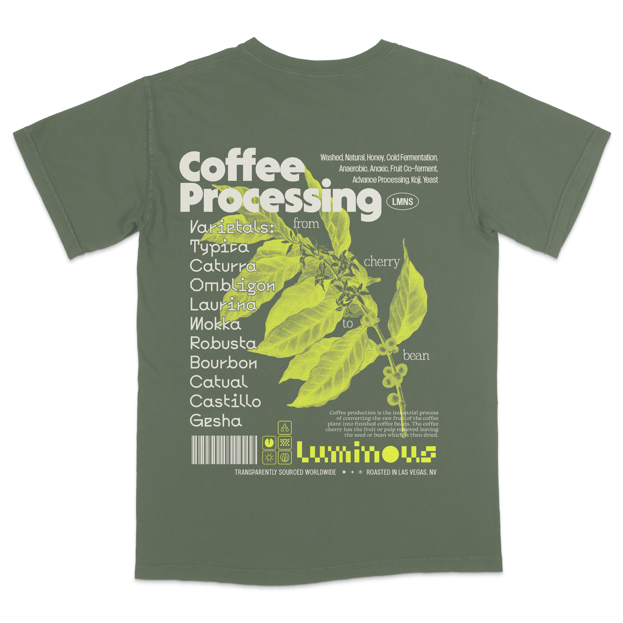 COFFEE PROCESSING T-SHIRT MOSS