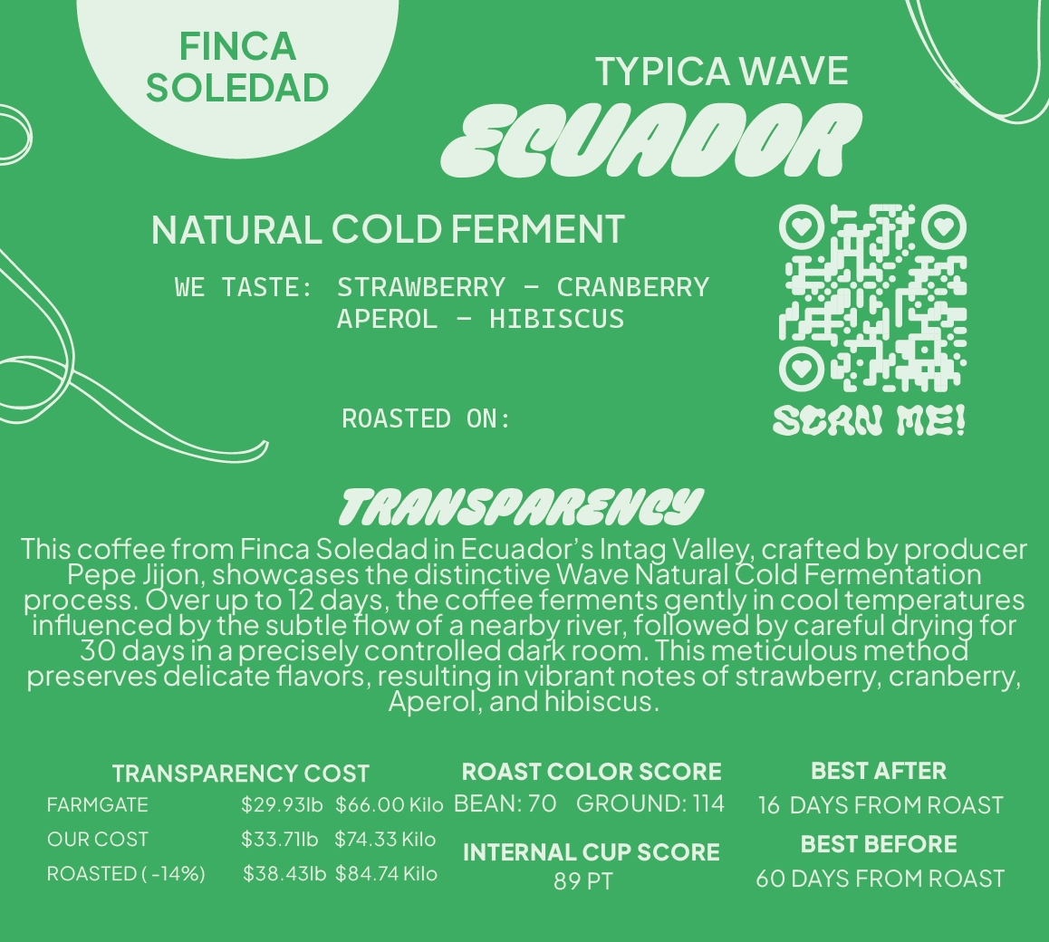 Ecuador Typica Wave Natural Cold Ferment - Finca Soledad