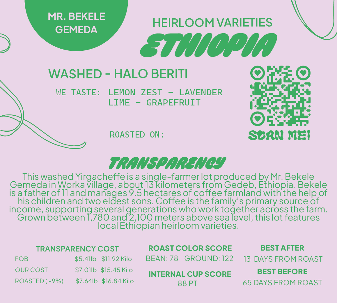 Ethiopia Halo Beriti Washed Yirgacheffe