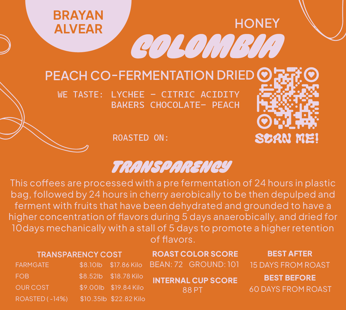 Colombia Peach Co-Fermentation Dried Honey