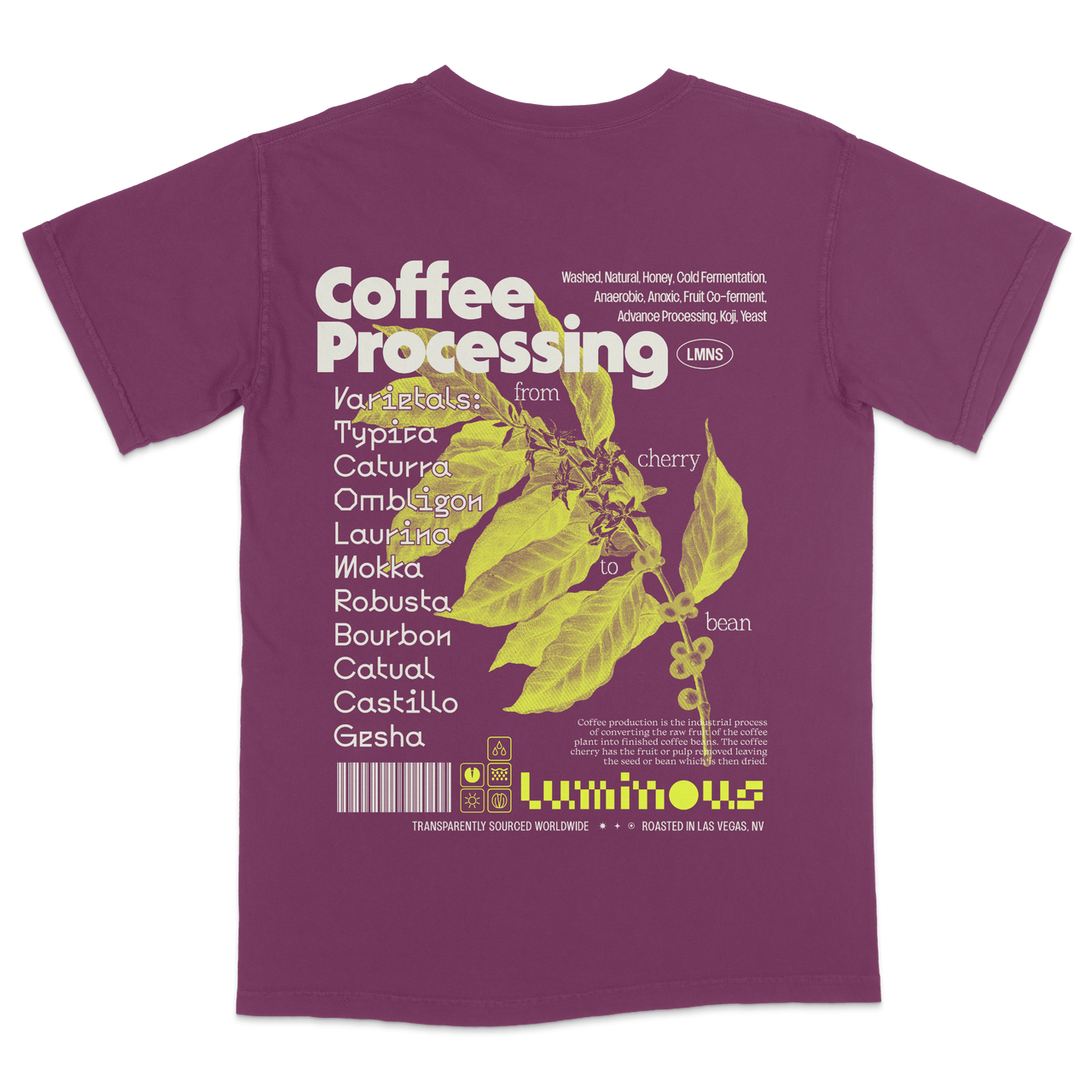 COFFEE PROCESSING T-SHIRT BERRY