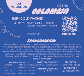 Colombia Gesha RSF4 Cold Washed