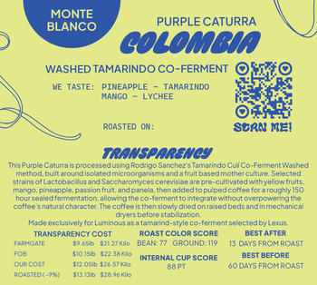 Colombia Tamarindo Culí Purple Caturra Washed Co-Ferment