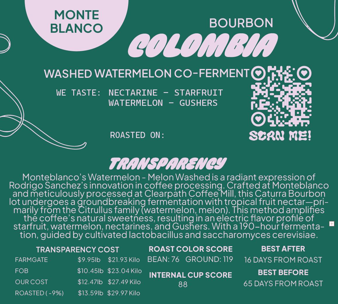 Colombia Washed Watermelon Bourbon