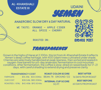 Yemen Anaerobic Slow Dry 6 Day Natural Al-Khanshali Estate III
